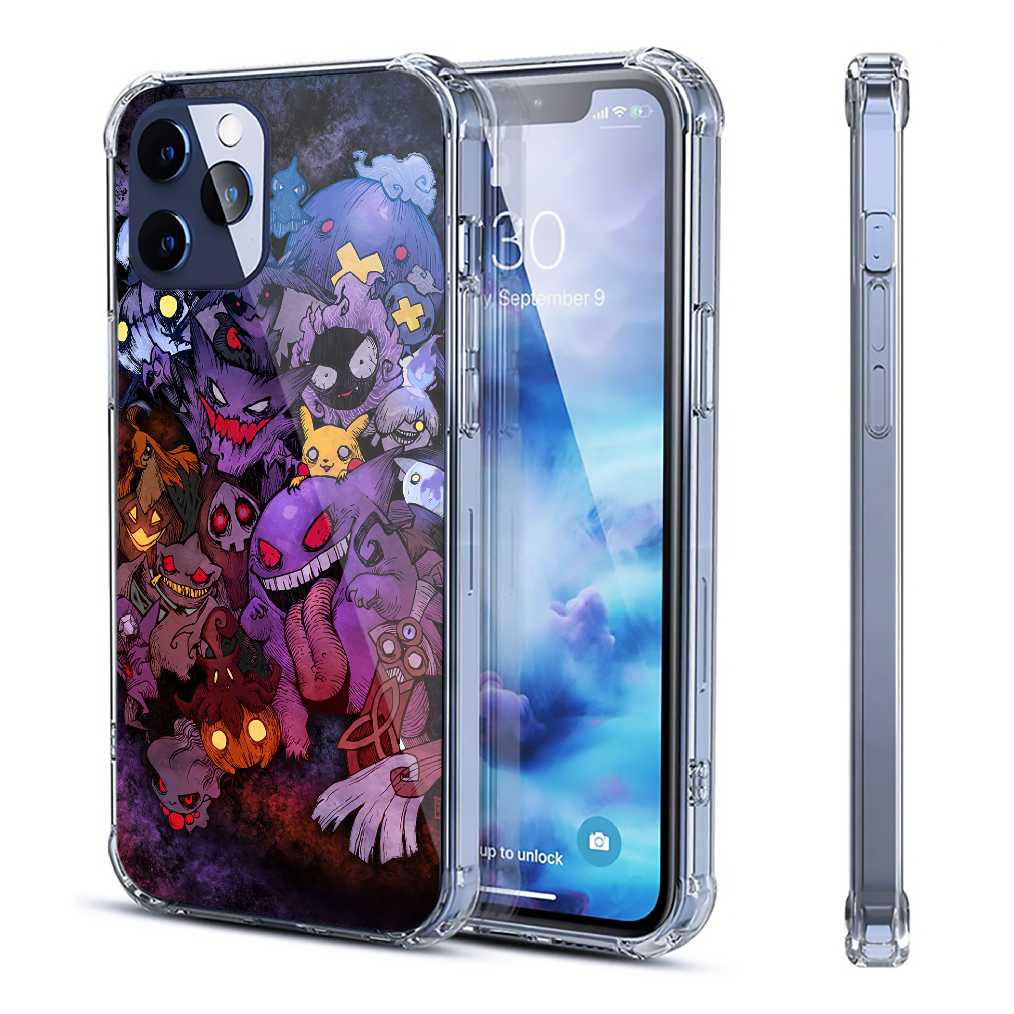 （画像用） ポケットモンスター Pokémon 【iPhone 12シリーズ対応】透明スマホケース（クリアソフトケース）